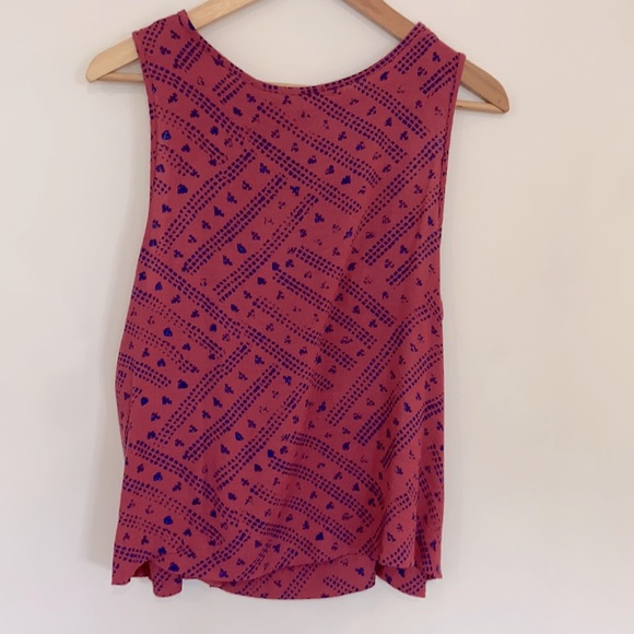 Free People sleeveless blouse, Aztec print, cutout detail. Worn once, like new. - Picture 3 of 5
